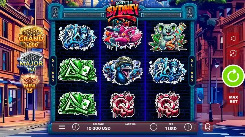 Graffiti in Sydney slot screenshot 1