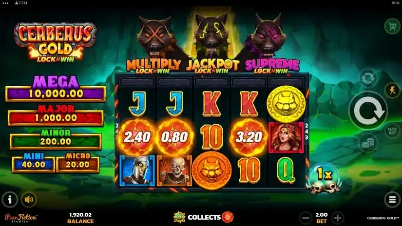 Cerberus Gold slot screenshot 2