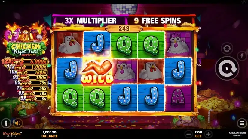 Chicken Night Fever slot screenshot 3