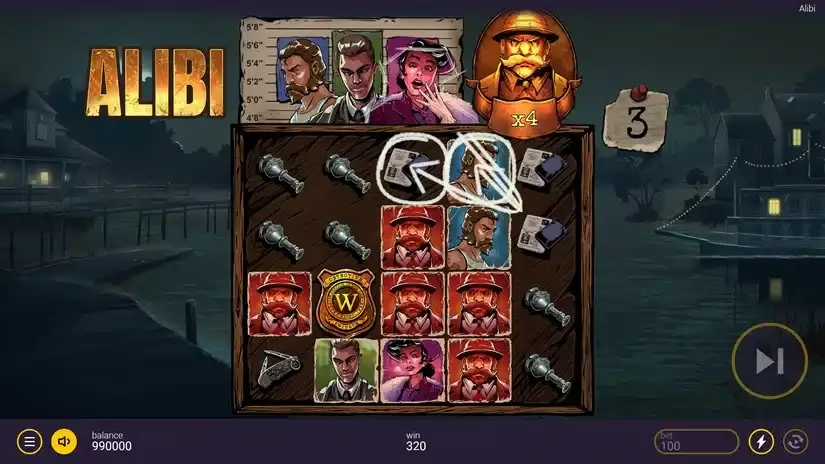 Alibi slot screenshot 
