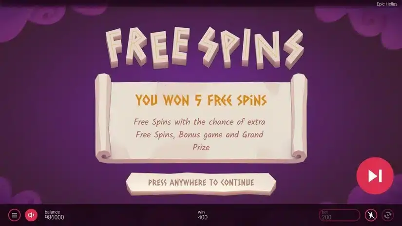 Epic Hellas slot screenshot 3