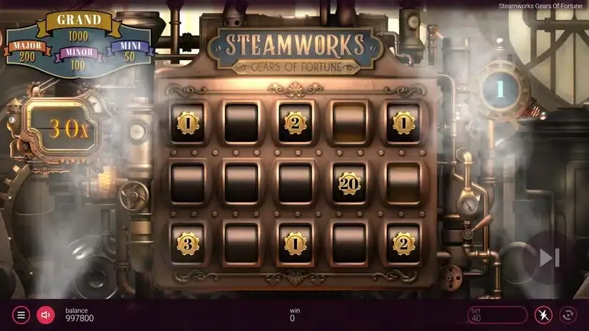 Steamworks Gears of Fortune slot screenshot 3