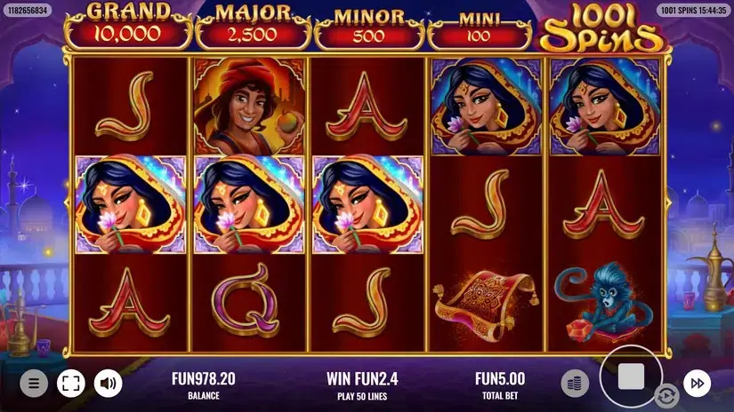 1001 Spins slot screenshot 3