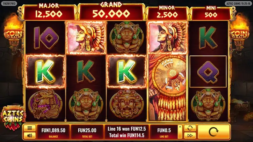 Aztec Coins slot screenshot 2