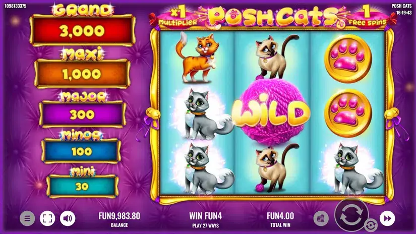 Posh Cats slot screenshot 4