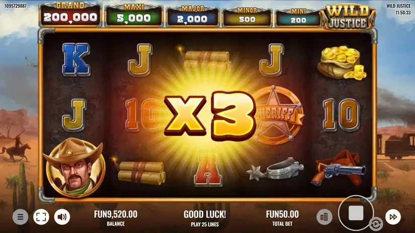Wild Justice slot screenshot 2