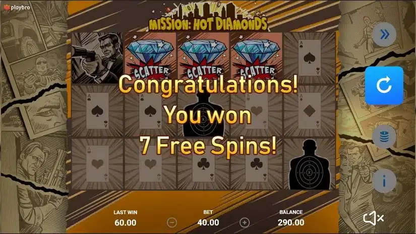 Mission: Hot diamond`s slot screenshot 3