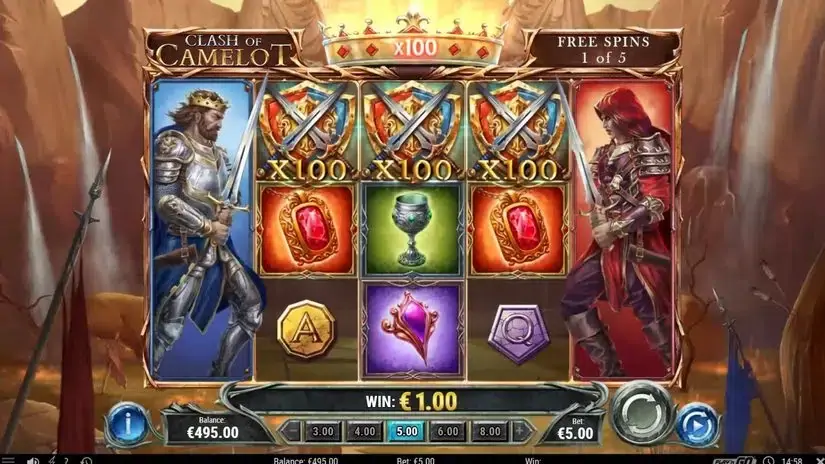 Clash of Camelot slot screenshot 3