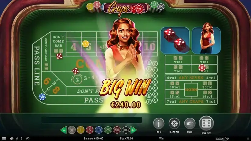 Craps slot screenshot 1