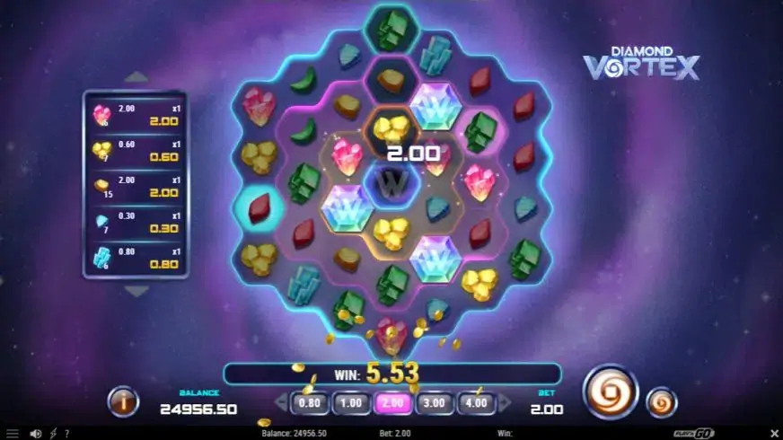 Diamond Vortex slot screenshot 2