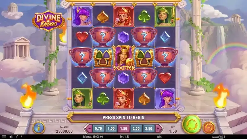 Divine Divas slot screenshot 
