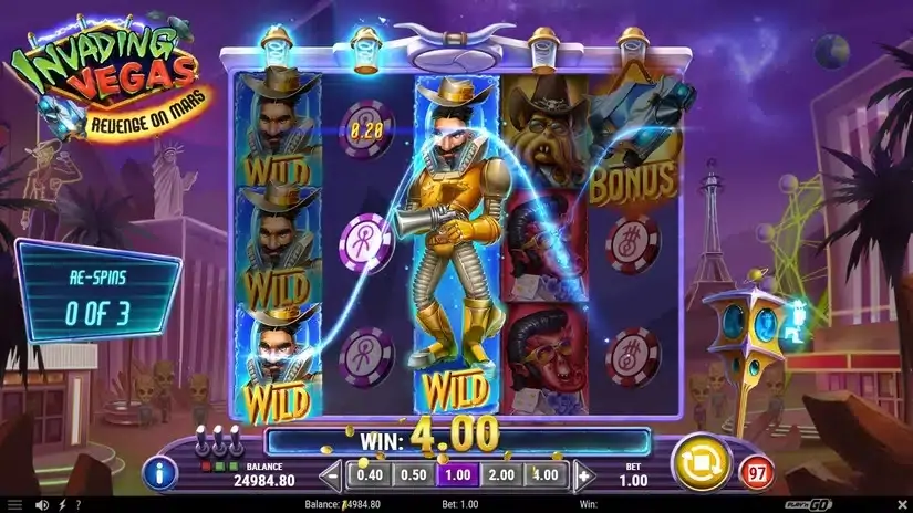 Invading Vegas Revenge on Mars slot screenshot 4