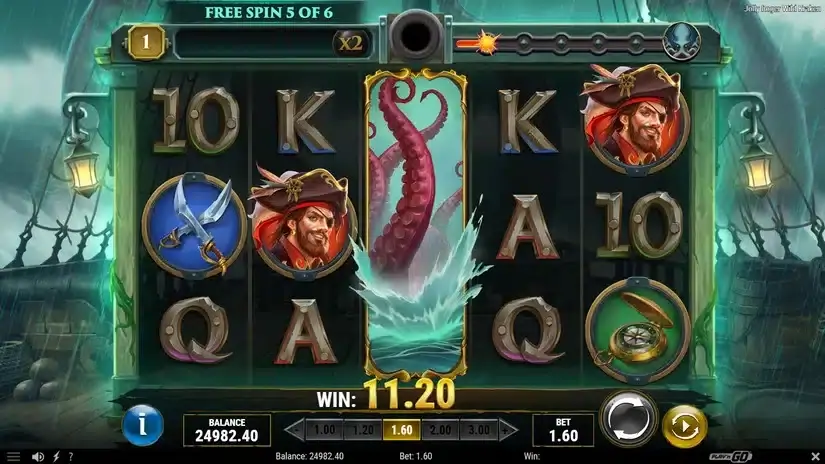 Jolly Roger Wild Kraken slot screenshot 