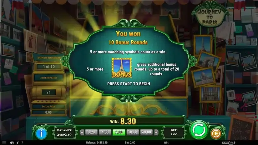 Journey to Paris slot screenshot 5