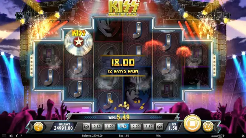 KISS Reels of Rock slot screenshot 2