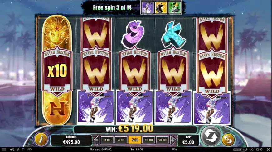 Nyjah Huston – Skate for Gold slot screenshot 6