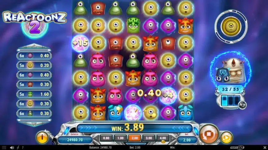 Reactoonz 2 slot screenshot 3