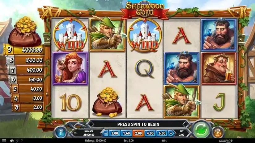Sherwood Gold slot screenshot 