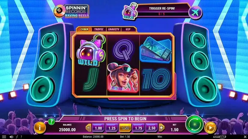 Spinnin’ Records Raving Reels slot screenshot 
