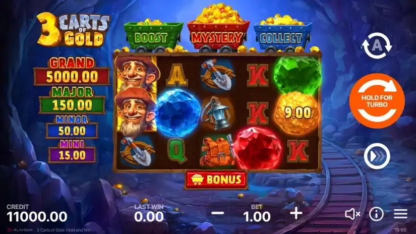 3 Carts of Gold: Hold and Win slot screenshot 1