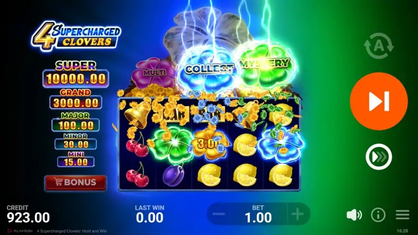 4 Supercharged Clovers: Hold and Win slot screenshot 2