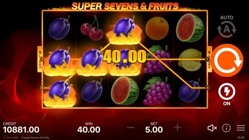 5 Super Sevens & Fruits slot screenshot 4