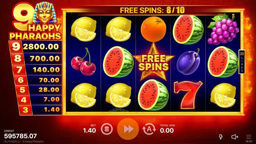 9 Happy Pharaohs slot screenshot 4