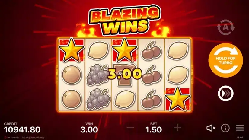 Blazing Wins: 5 lines slot screenshot 3