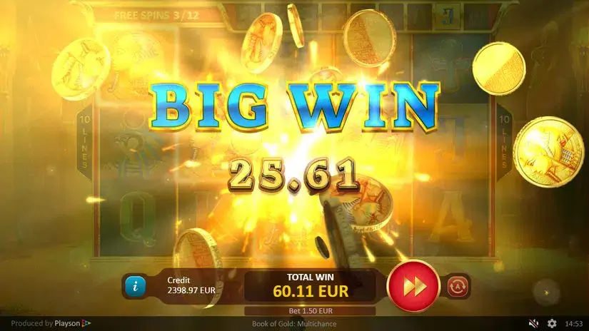 Book of Gold Multichance slot screenshot 