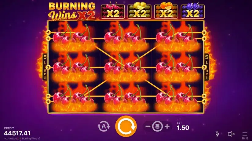 Burning Wins x2 slot screenshot 4