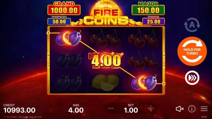 Fire Coins: Hold and Win slot screenshot 2