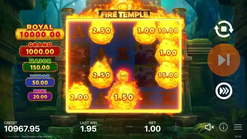 Fire Temple: Hold and Win slot screenshot 3