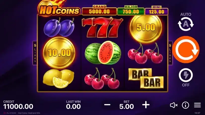 Hot Coins: Hold and Win slot screenshot 1