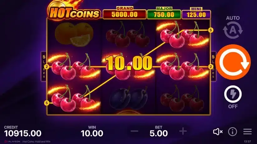Hot Coins: Hold and Win slot screenshot 2