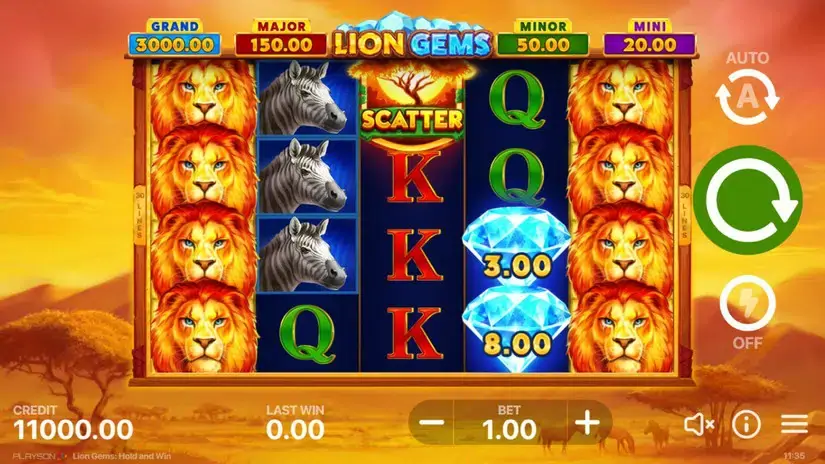 Lion Gems: Hold and Win slot screenshot 1