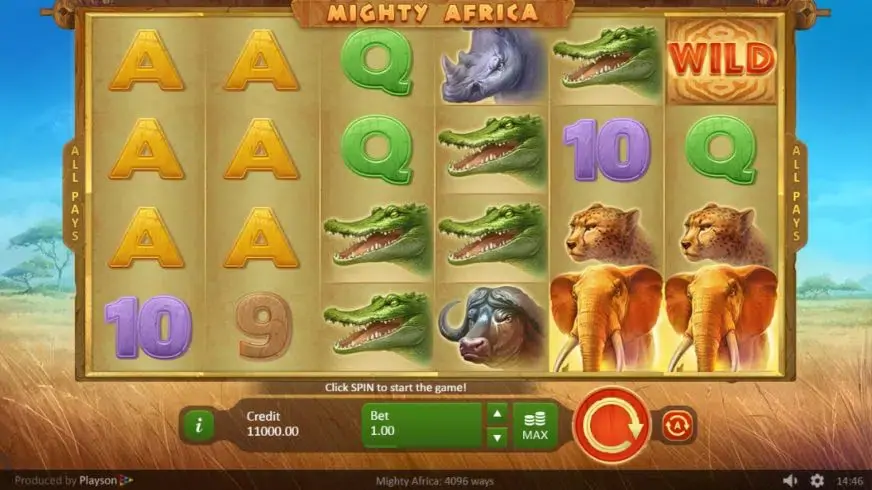 Mighty Africa slot screenshot 1