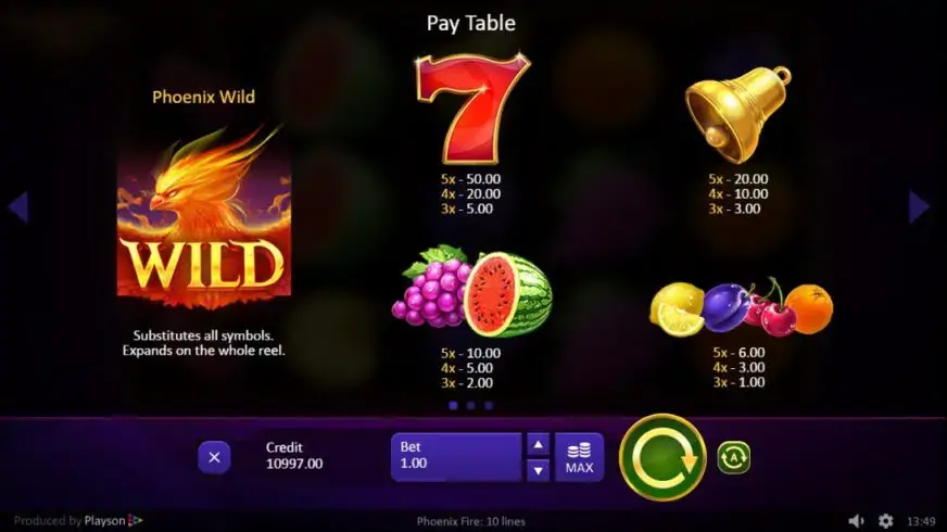 Phoenix Fire slot screenshot 2