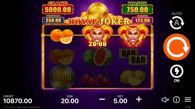 Royal Joker: Hold and Win slot screenshot 2