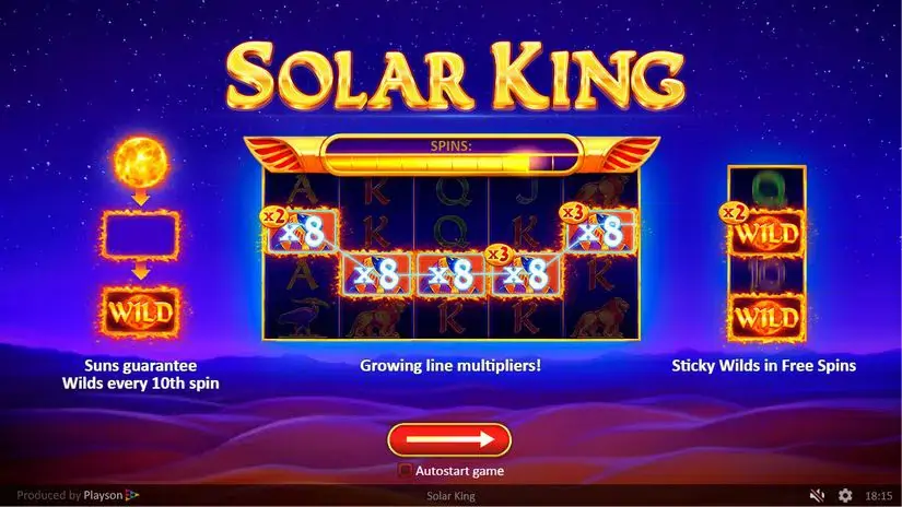 Solar King slot screenshot 2