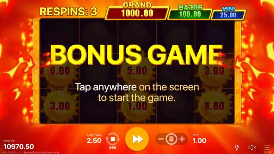 Sunny Fruits: Hold and Win slot screenshot 3