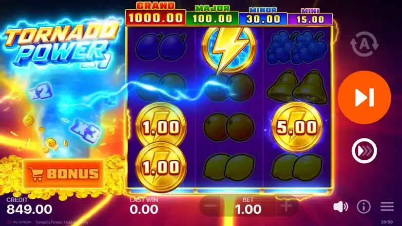 Tornado Power: Hold and Win slot screenshot 2