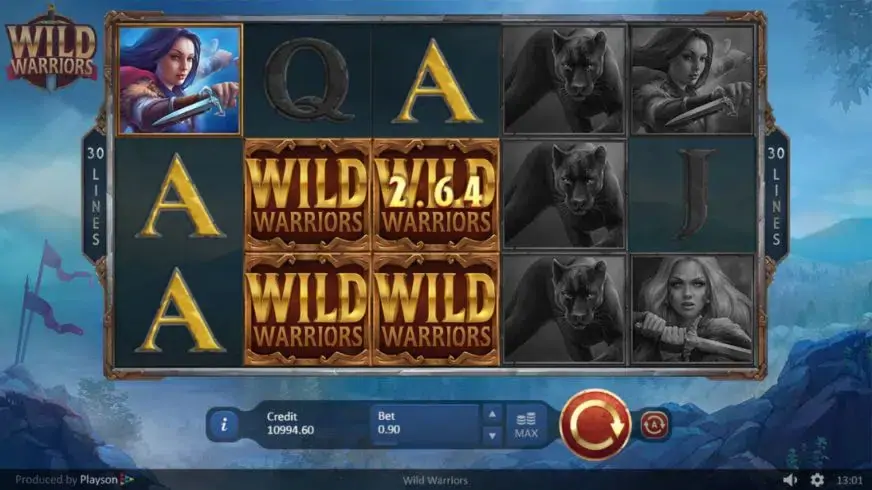 Wild Warriors slot screenshot 3