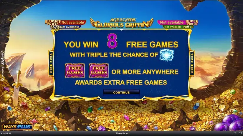 Age Of The Gods: Glorious Griffin slot screenshot 3