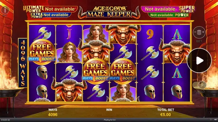 Age Of The Gods Maze Keeper slot screenshot 4