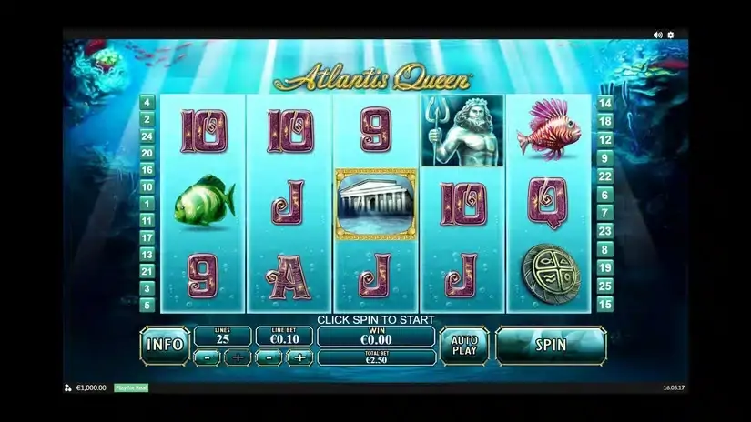Atlantis Queen slot screenshot 1
