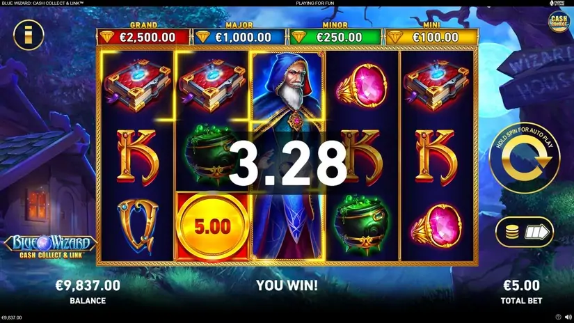 Blue Wizard Cash Collect & Link slot screenshot 2