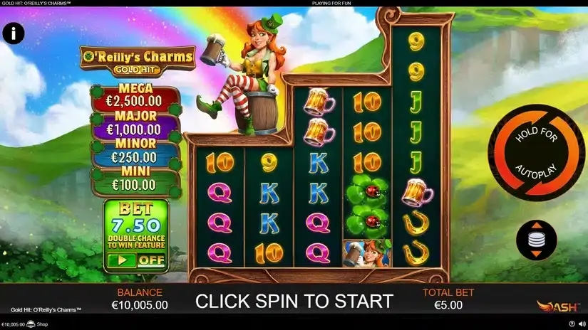 Gold Hit: O’Reilly’s Charms slot screenshot 