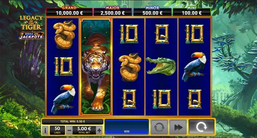 Legacy of the Tiger Mega Fire Blaze Jackpots slot screenshot 2