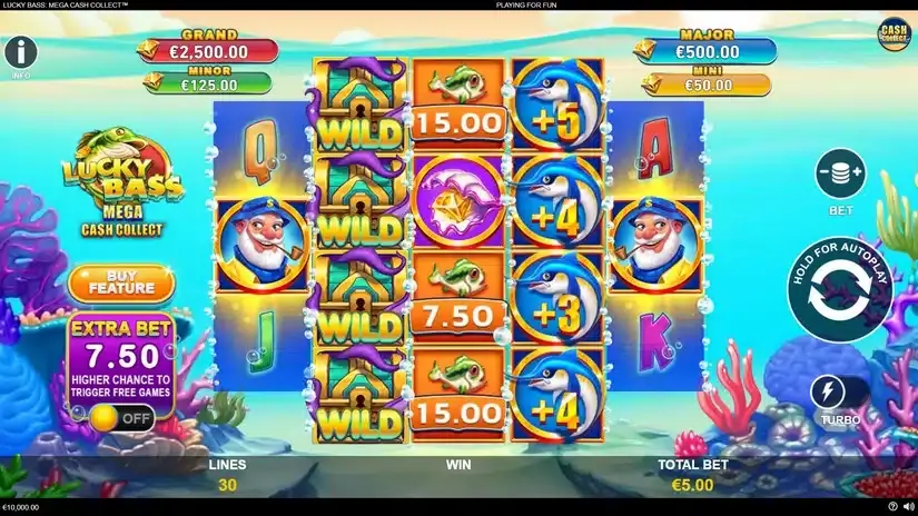 Lucky Bass: Mega Cash Collect slot screenshot 