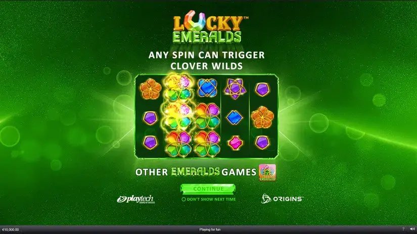 Lucky Emeralds slot screenshot 1